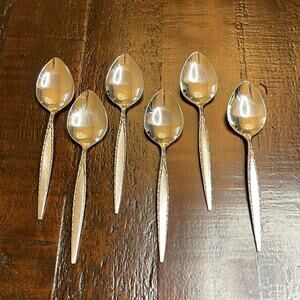Oneida Community VENETIA Set of 6 Oval Soup Spoons Stainless 6 7/8"